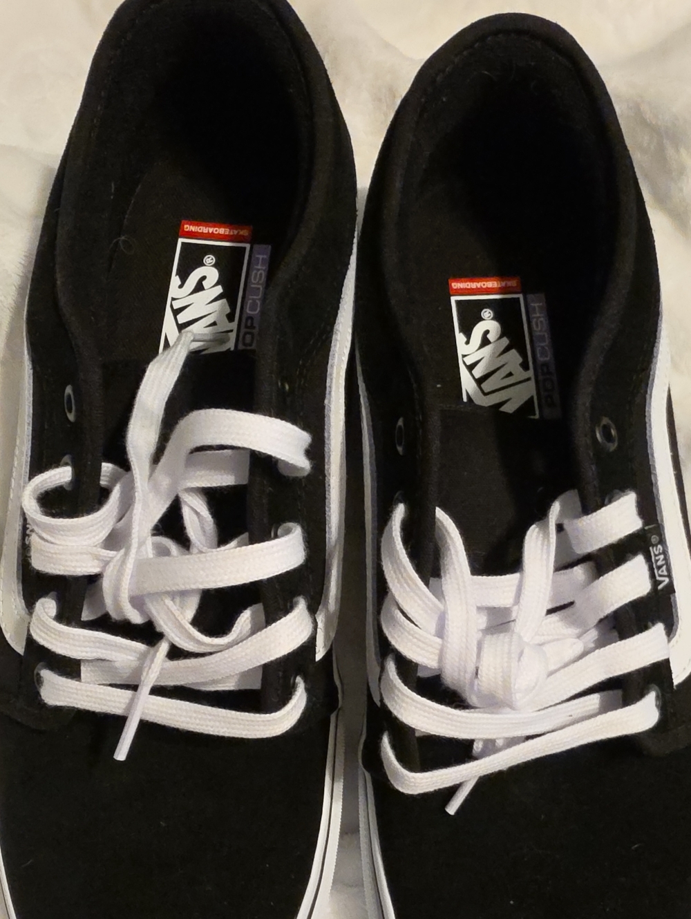 Vans Black and White Men's Low-Top Sneakers